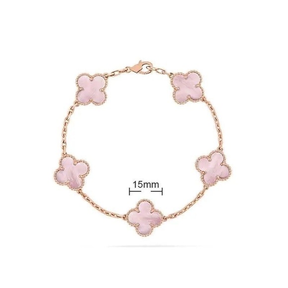 Meet the Posher Jewelry - Van Cleef Pink Mother of Pearl Clover Bracelet
